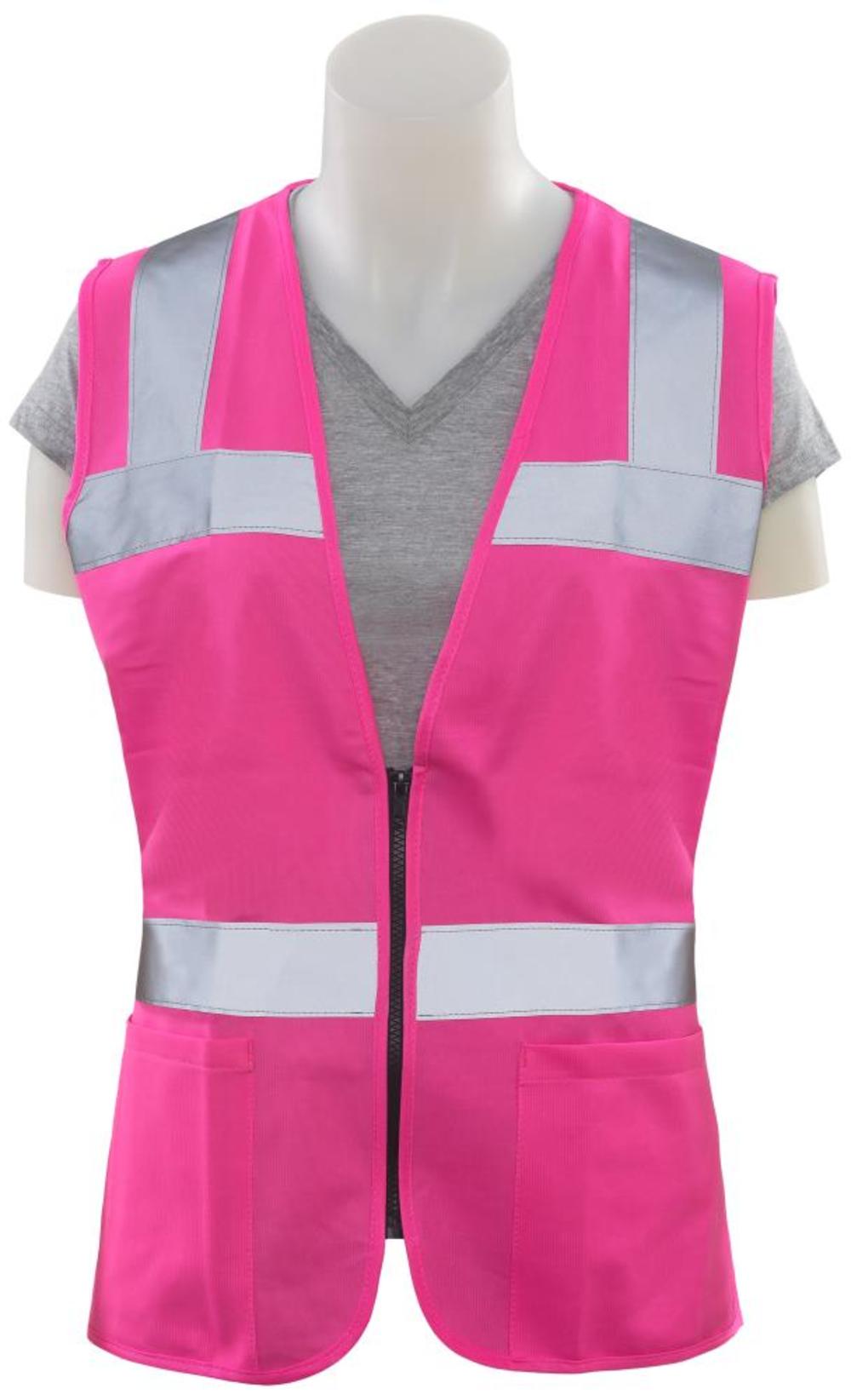 ERB S721 Non ANSI Ladies Fitted tricot Hi Viz Pink – 3X - Flockneti
