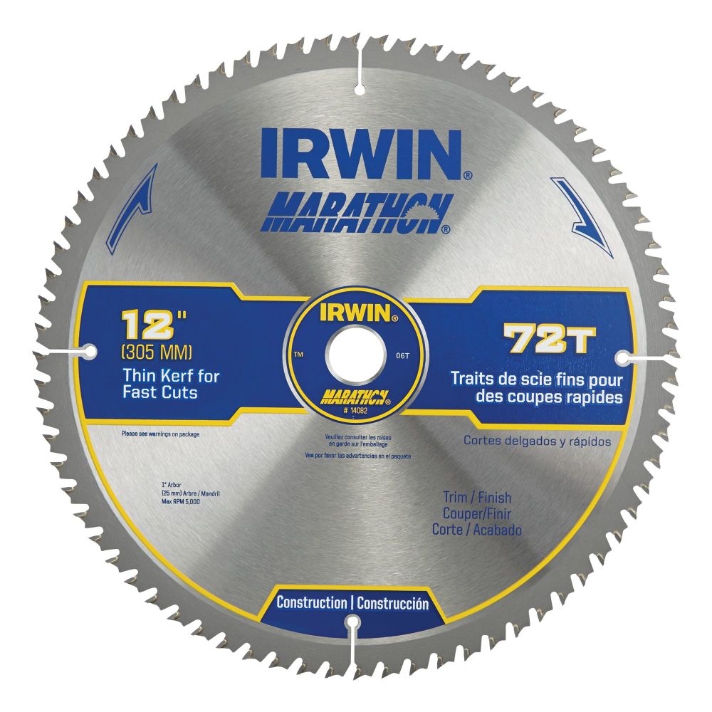 Irwin Marathon Carbide Table/Miter Circular Blade 12″ 72T - Flockneti