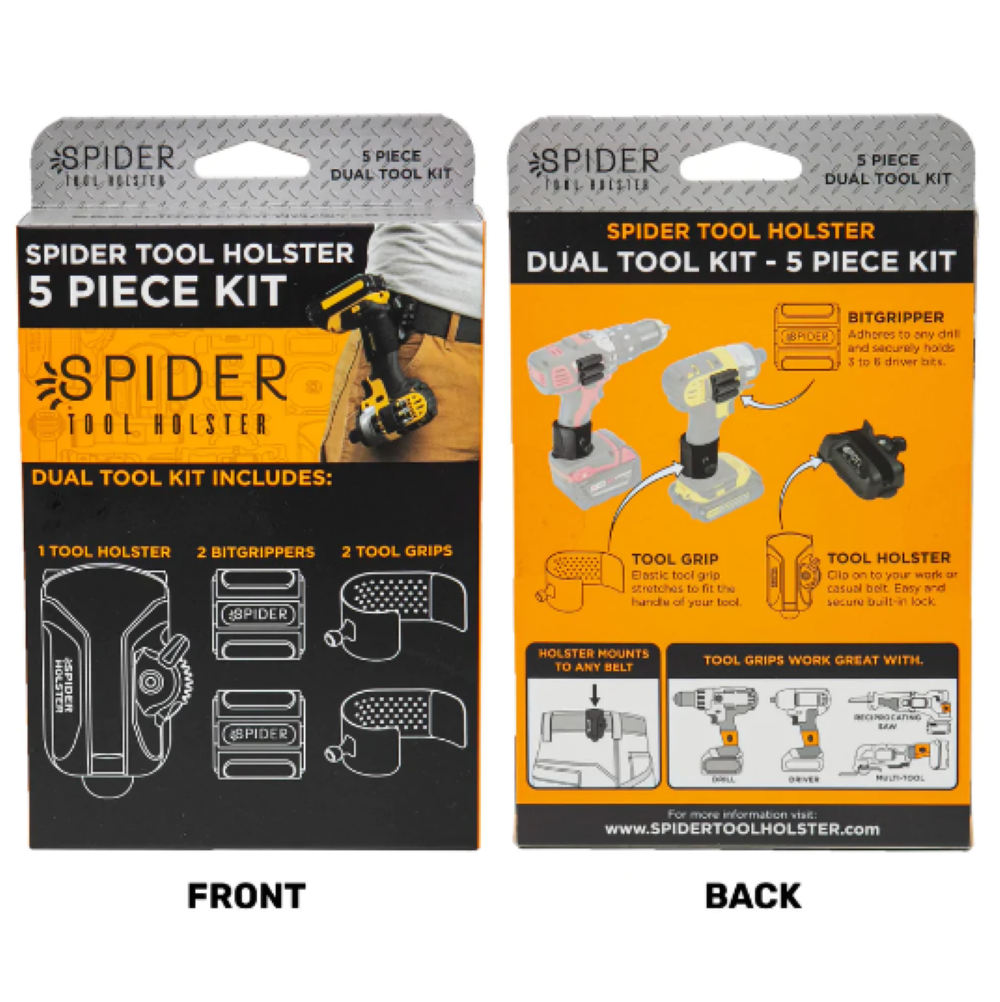 Spider Tool Holster Dual Tool Holster Kit 5pc Kit - Flockneti