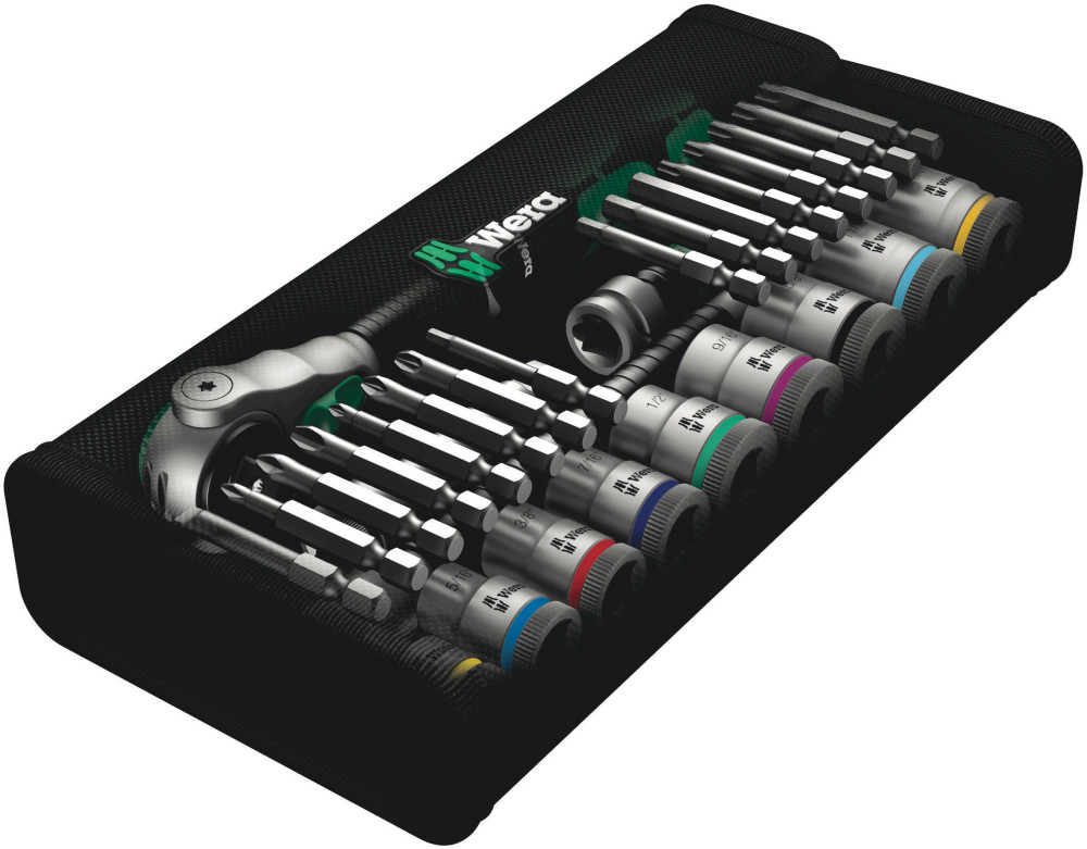 Wera Tools 29pc 3/8″ Drive 8100 SB 9 Zyklop Speed Ratchet Set - Flockneti