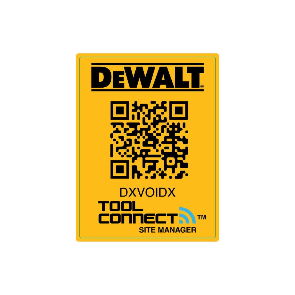 DEWALT Site Manager QR Code Adhesive Tag DCE051 Large - Flockneti