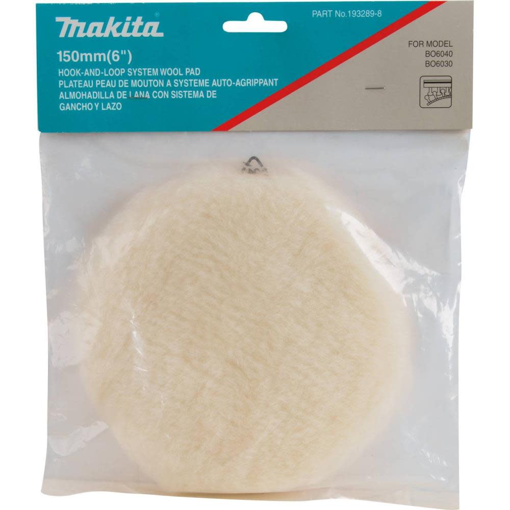 Makita 6″ Round Hook and Loop Wool Polishing Pad - Flockneti