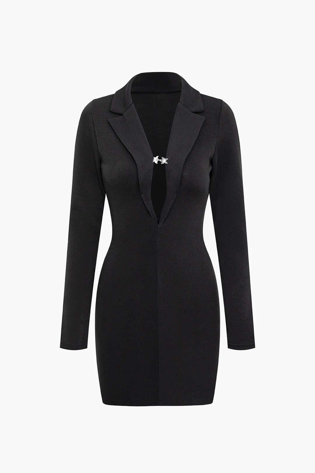 Deep V-Neck Long Sleeve Mini Dress - Flockneti
