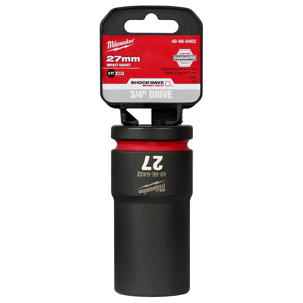 Milwaukee SHOCKWAVE Impact Duty Socket 3/4″ Drive 27MM Deep 6 Point - Flockneti