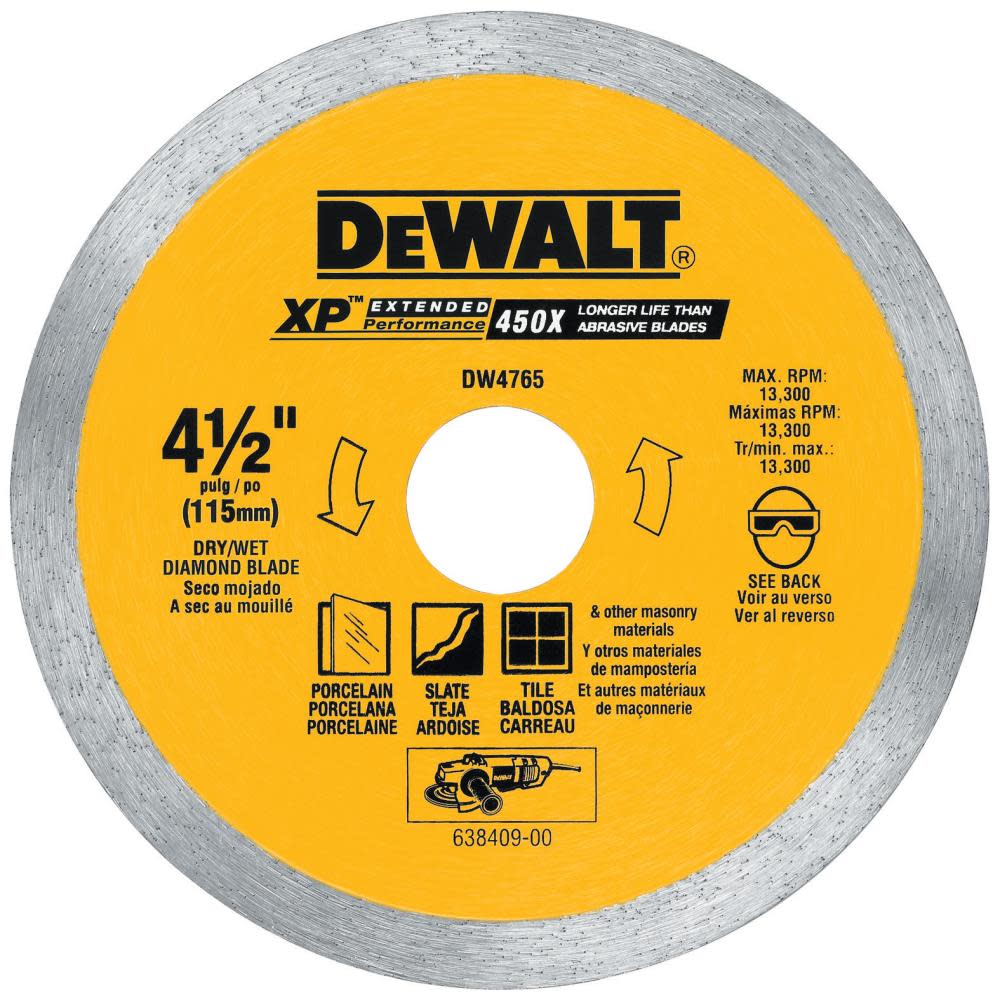 DEWALT 4-1/2″ Wet/Dry Porcelain Tile Blade - Flockneti