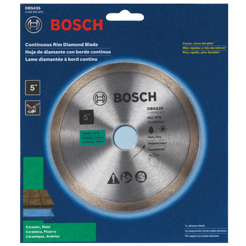 Bosch 5″ Standard Continuous Rim Diamond Blade for Clean Cuts - Flockneti