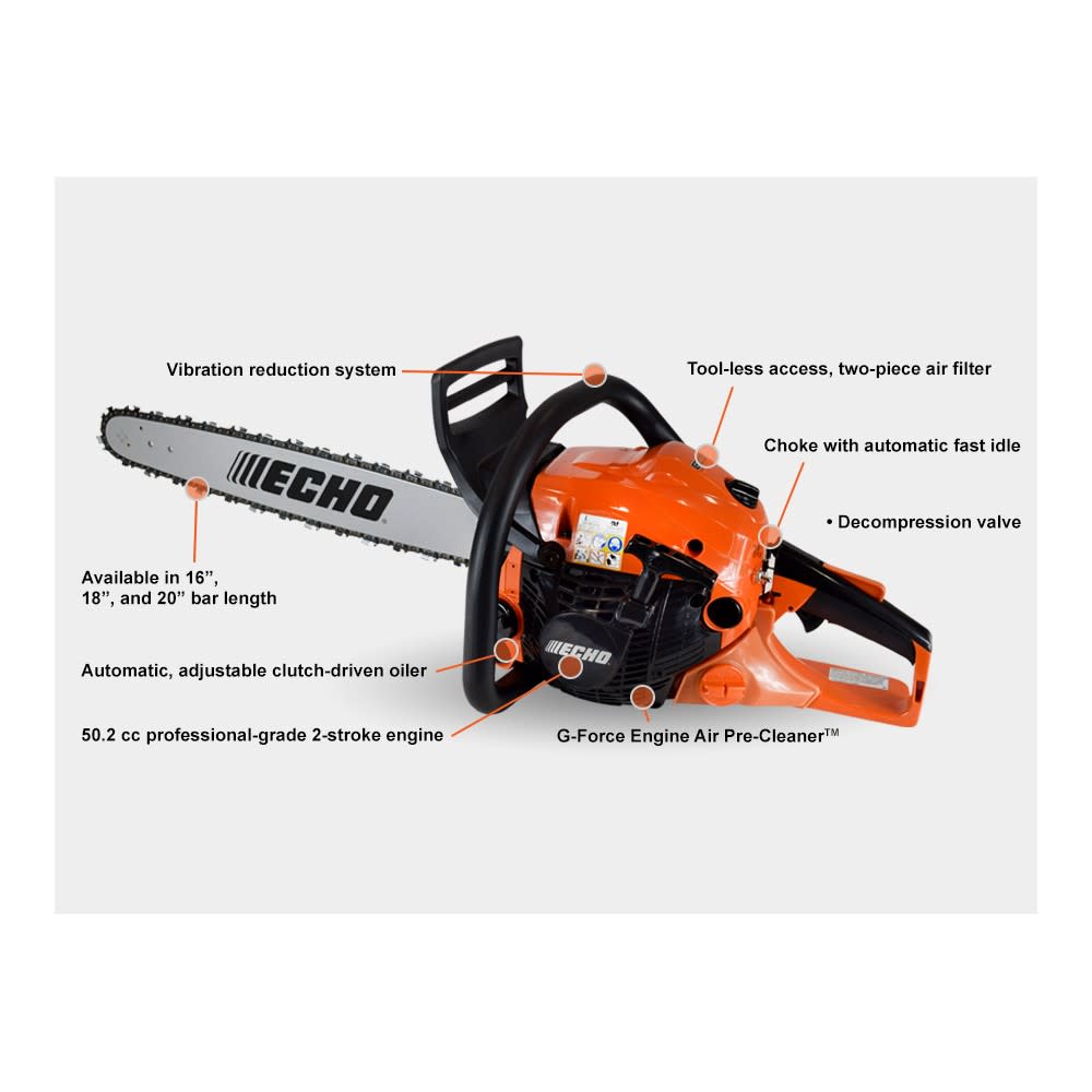 Echo 16″ Chainsaw Bar & Chain 50.2cc - Flockneti