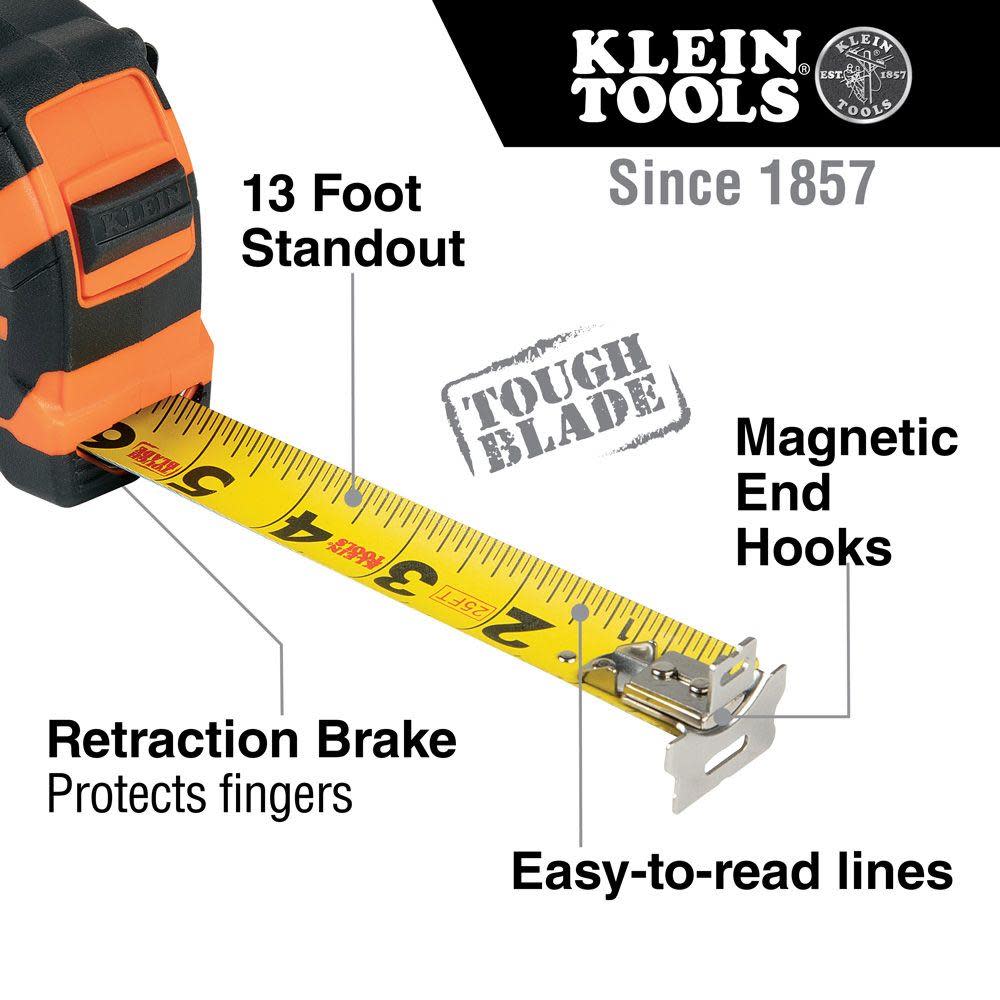 Klein Tools 25′ Double Hook Tape Measure - Flockneti