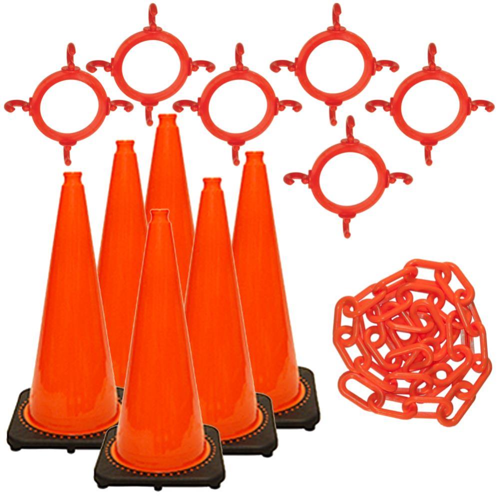 Mr Chain 28″ Orange Traffic Cone and Chain Kit - Flockneti