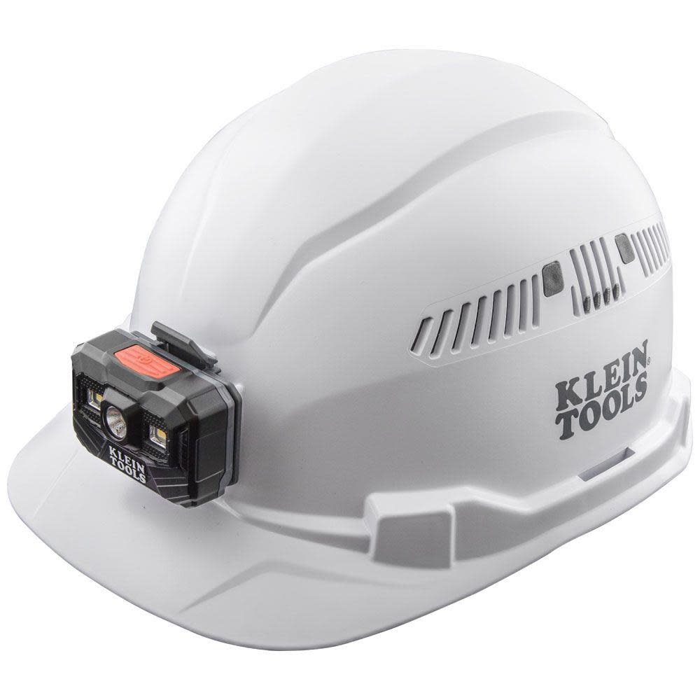 Klein Tools Hard Hat Vented Cap Style with Rechargeable Headlamp White - Flockneti