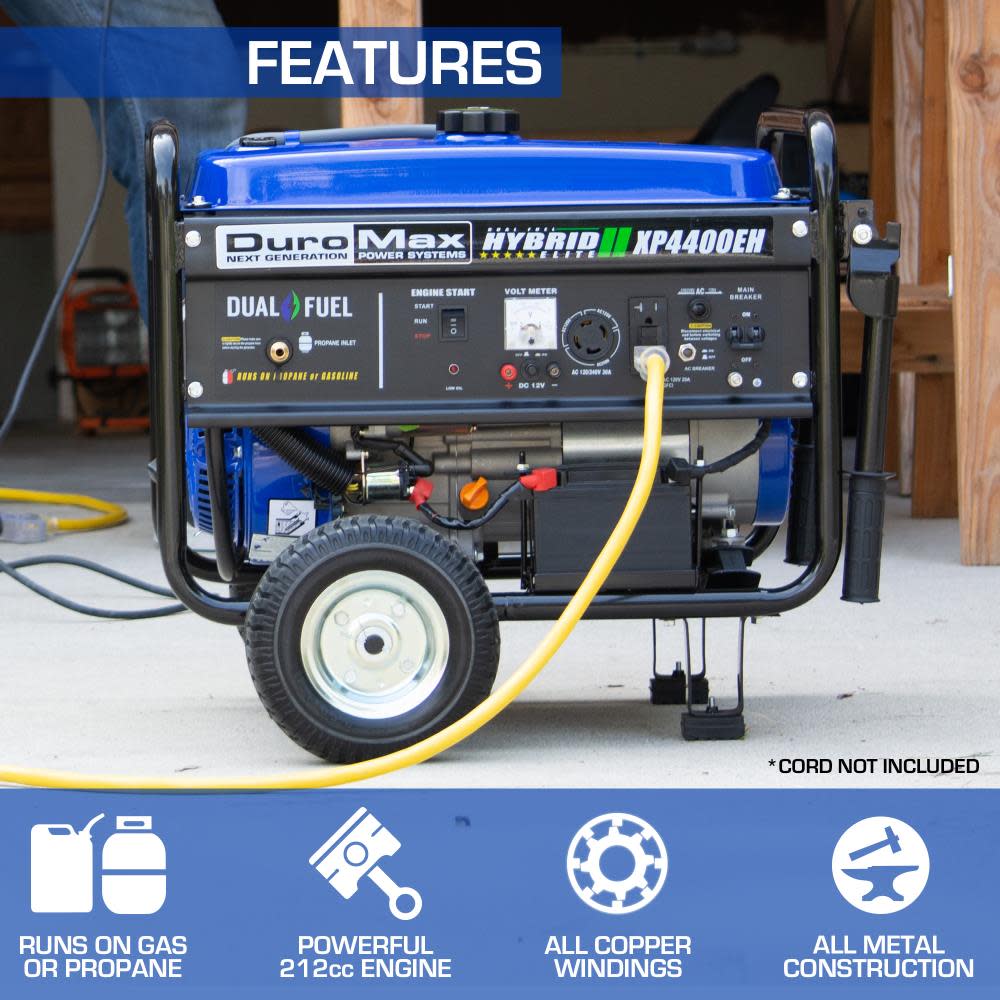 Duromax 4400-Watt Dual Fuel Hybrid Portable Generator - Flockneti