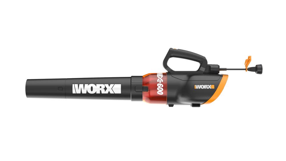 Worx 12-Amp 600-CFM 110-MPH Medium-Duty Corded Electric Leaf Blower - Flockneti