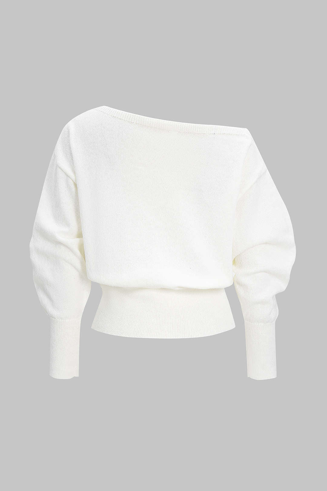 Knit Asymmetrical Long-Sleeve Top - Flockneti