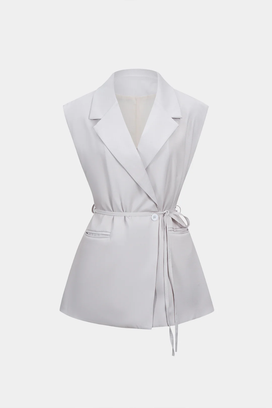 V-Neck Tie-Up Pocket Vest - Flockneti