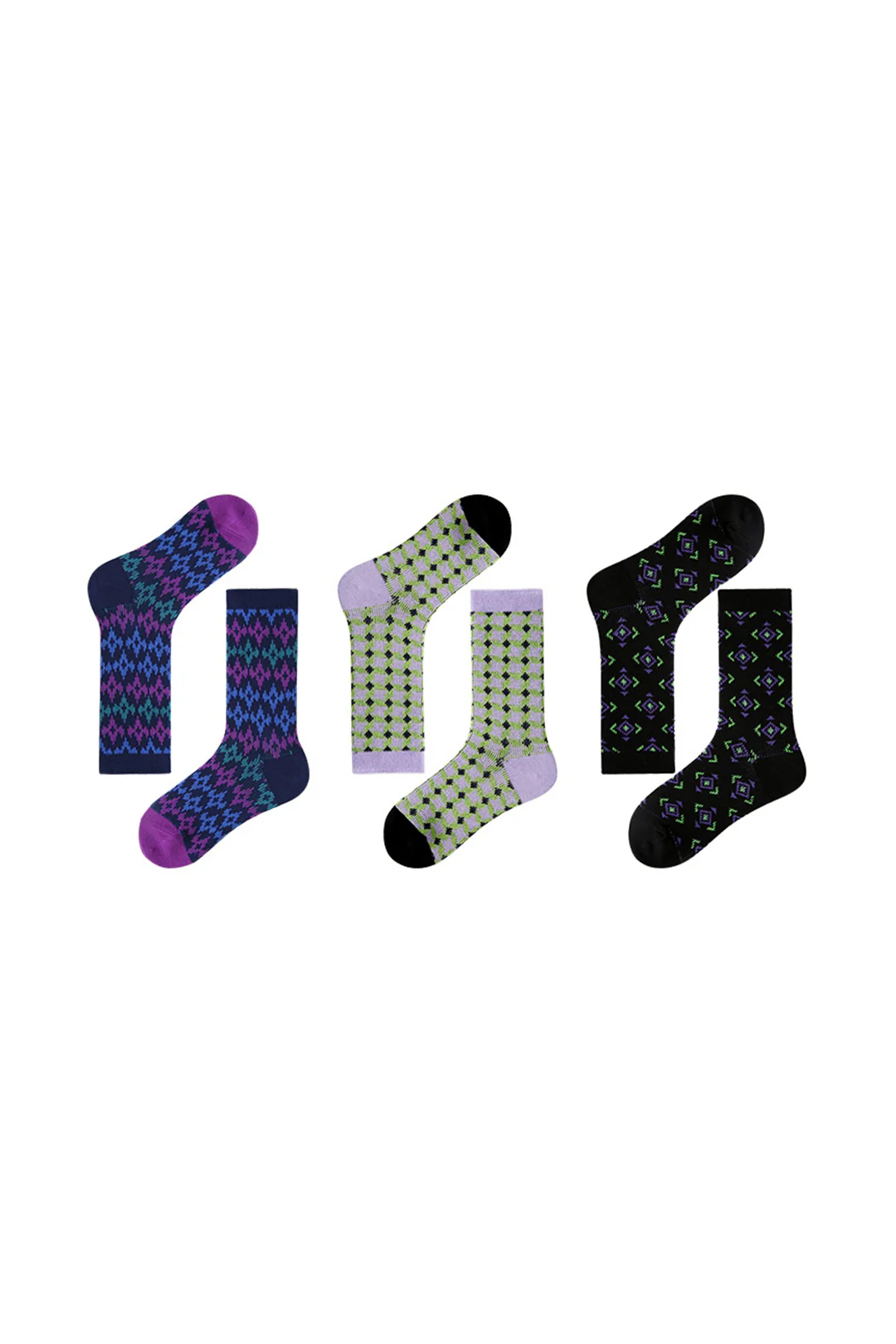 Polka Dot Chessboard Print Socks - Flockneti