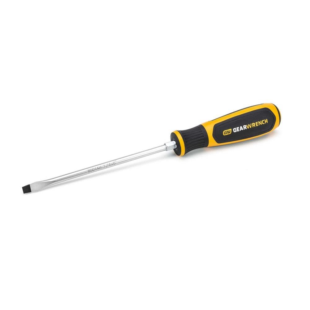 GEARWRENCH 1/4″ x 6″ Slotted Dual Material Screwdriver - Flockneti