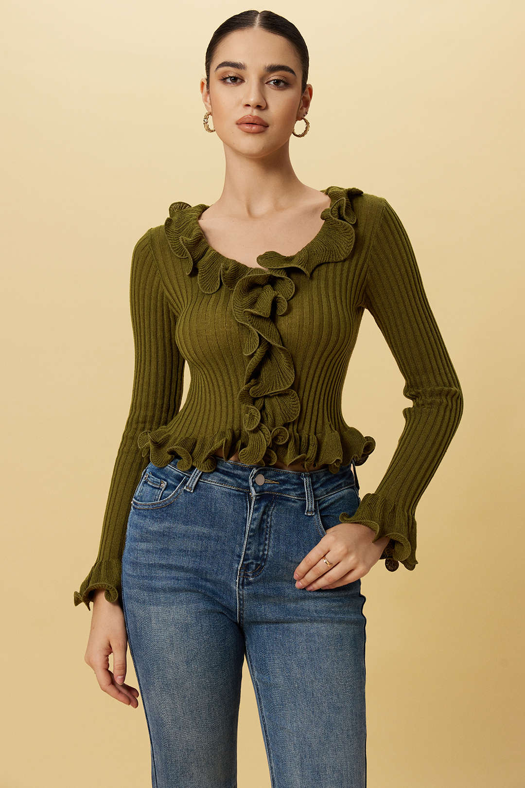 Ruffle Long-Sleeve Top - Flockneti
