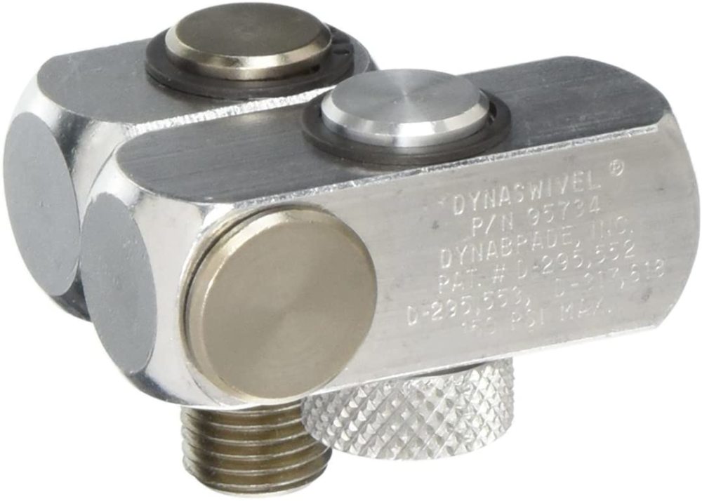 Dynabrade Inc 1/4″ NPT Flow Control Swivel Aluminum Airline Connector - Flockneti