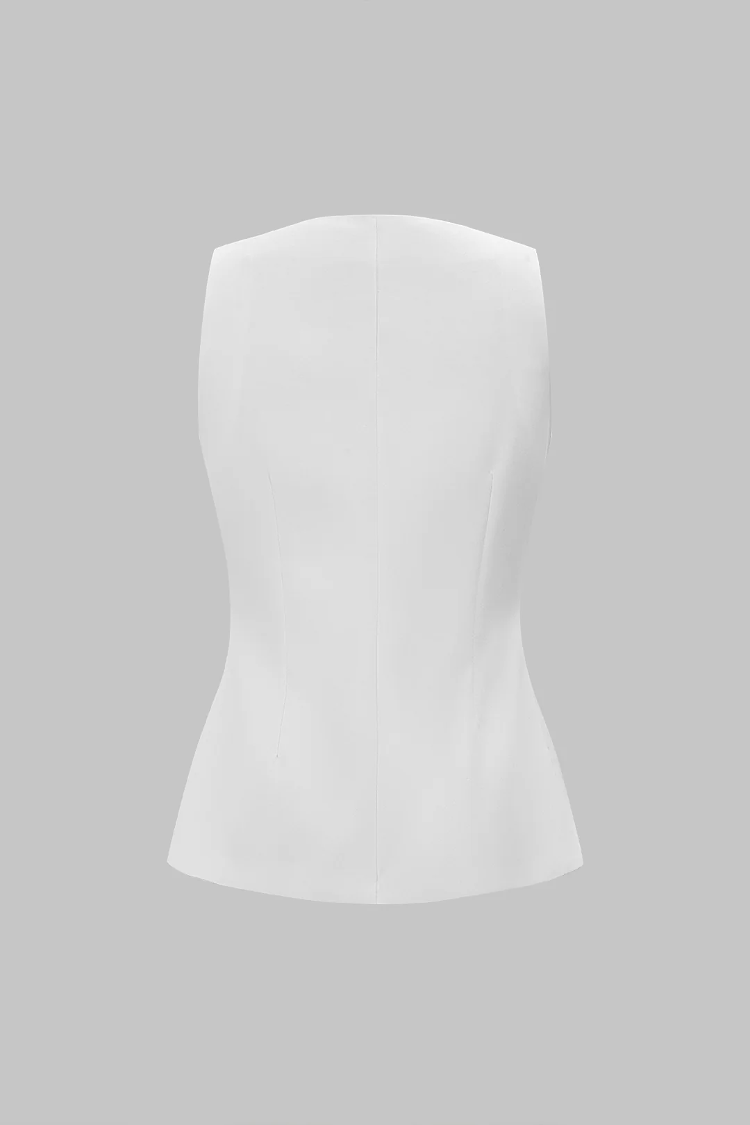 Irregular Metallic Button Round Neck Vest - Flockneti