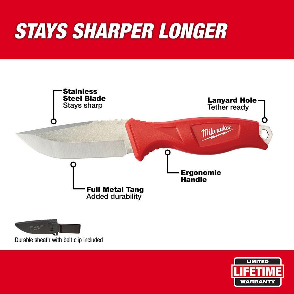 Milwaukee Tradesman Fixed Blade Knife - Flockneti