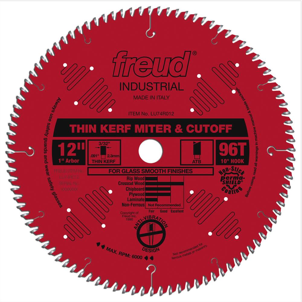 Freud 12 In. x 96T Thin Kerf Ultimate Cut-Off Blade - Flockneti
