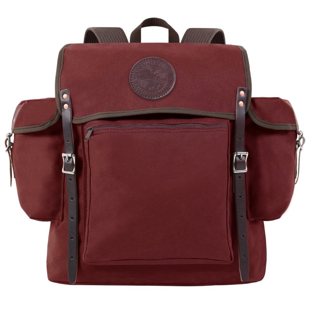 Duluth Pack 32 Liter Capacity Burgundy Canvas Rambler Backpack - Flockneti