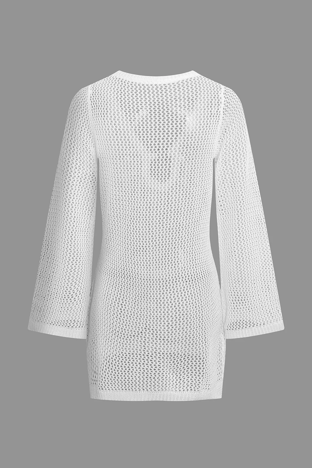 Knit Hollow Out Long Sleeve Dress - Flockneti