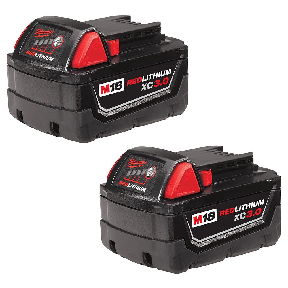 Milwaukee M18 REDLITHIUM High Capacity 3.0Ah Battery Pack (2 Piece) - Flockneti