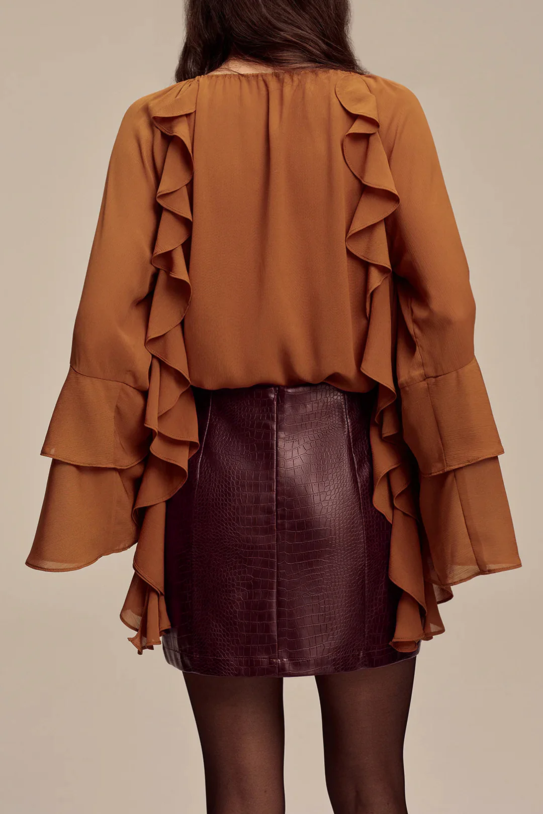 Faux Leather High Waist Skirt - Flockneti