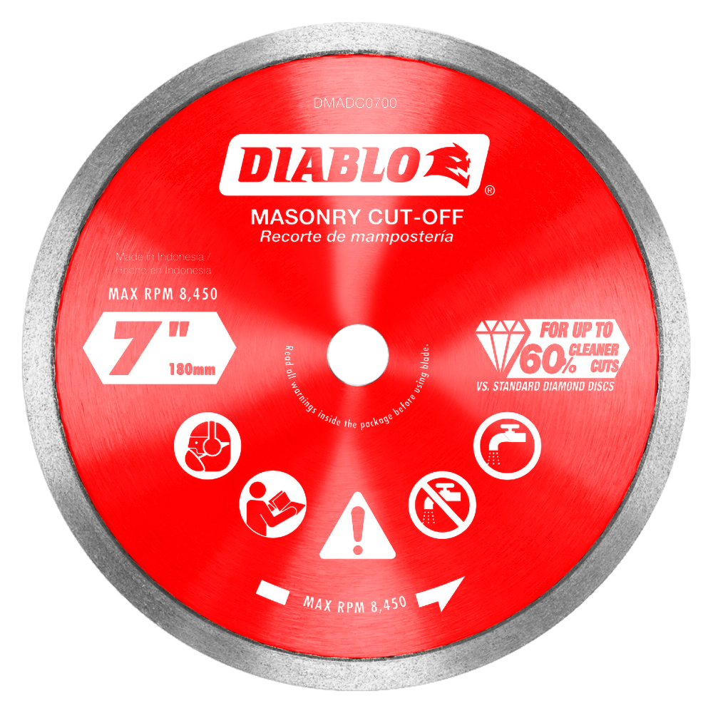 Diablo Tools 7″ Diamond Continuous Rim Cut-Off Discsfor Masonry - Flockneti