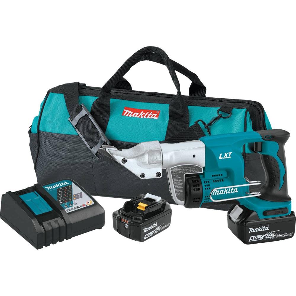 Makita 18 Volt LXT Lithium-Ion Cordless 18 Gauge Straight Shear Kit 5.0 Ah - Flockneti