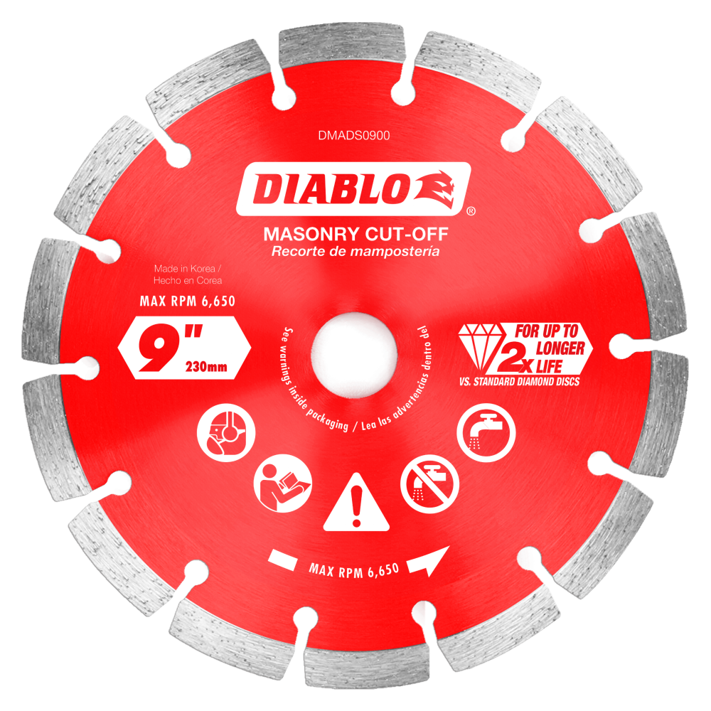 Diablo Tools 9″ Diamond Segmented Cut-Off Discs for Masonry - Flockneti