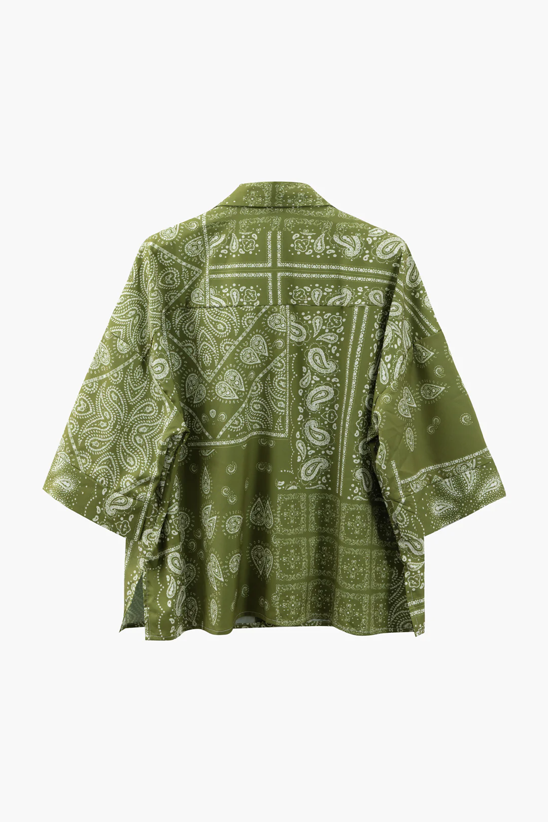 Contrast Print Button Short-Sleeve Shirt - Flockneti
