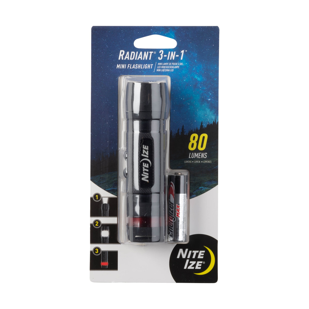 Nite Ize Radiant Flashlight 3 in 1 Mini Black - Flockneti