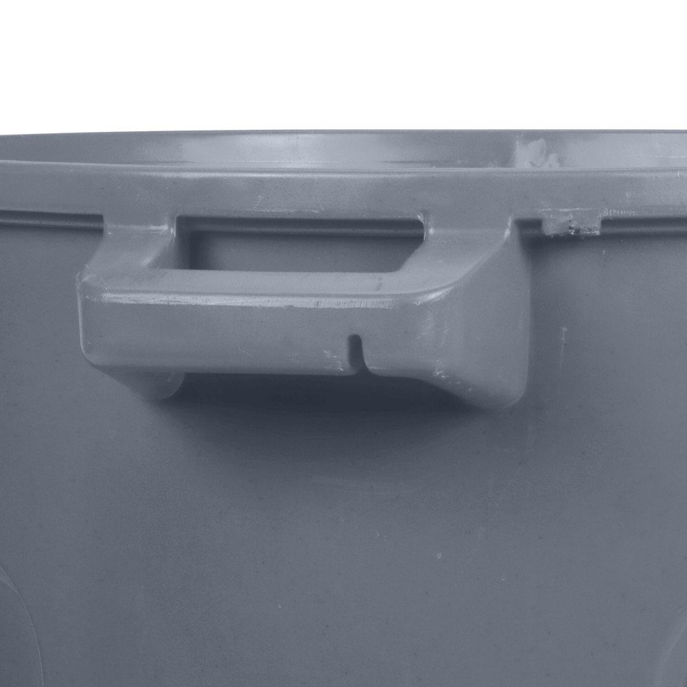 Toter 55 Gallon Round Trash Can with Lift Handle Dark Gray Granite - Flockneti