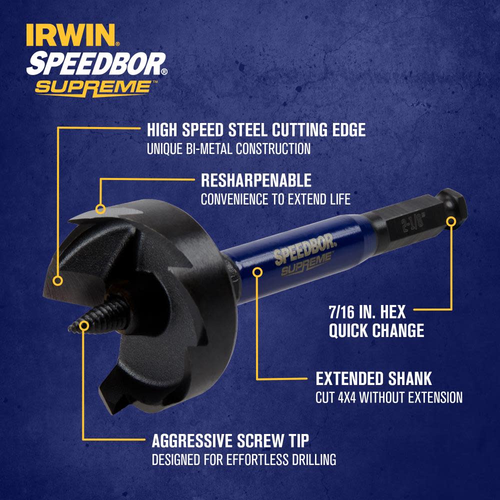 Irwin SPEEDBOR SUPREME SP Self Feed Bit 2 1/8″ - Flockneti