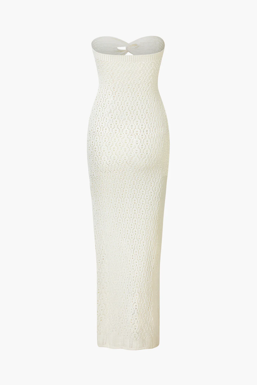 Knit Cut Out Slit Strapless Sleeveless Dress - Flockneti