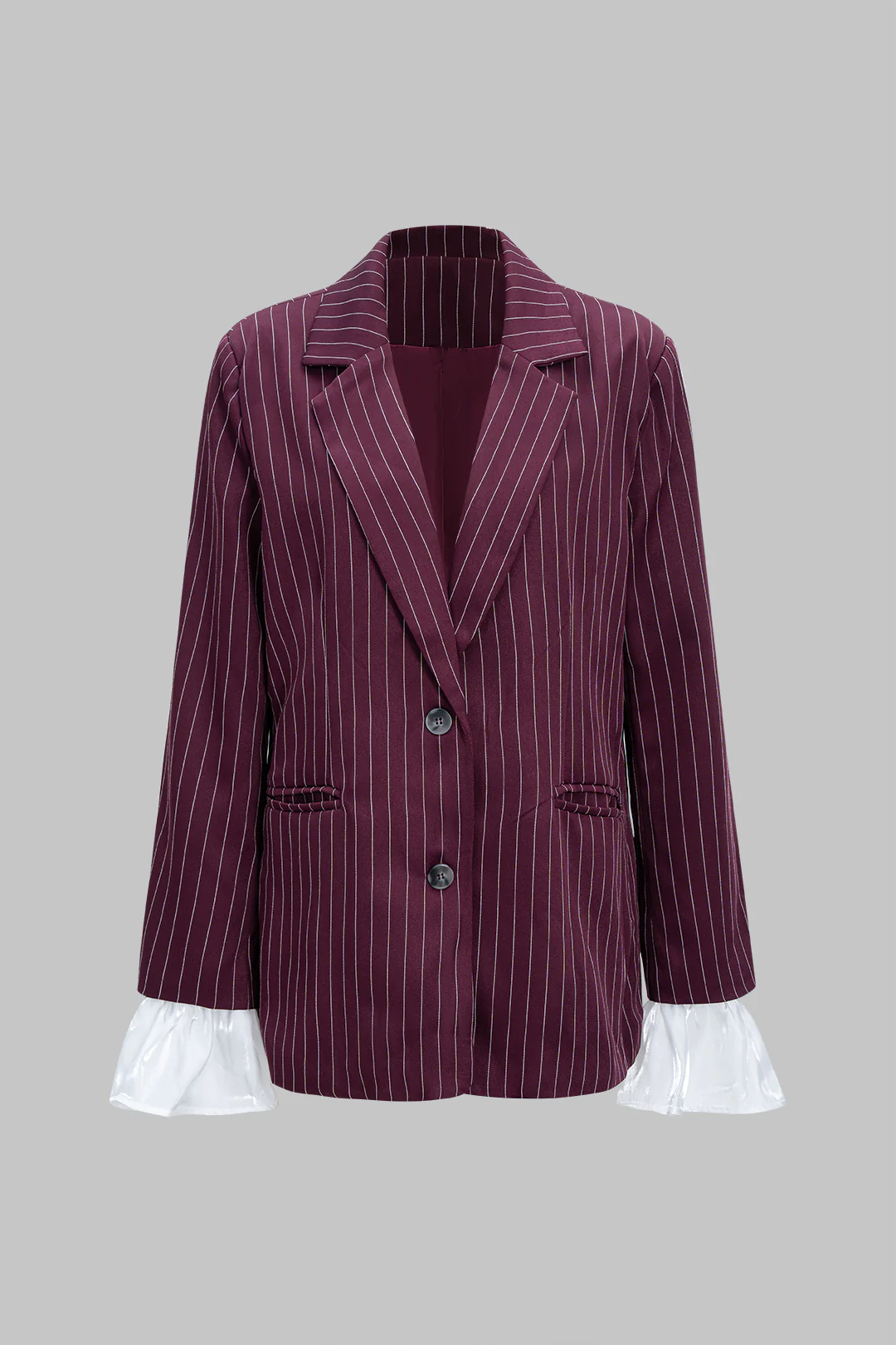 Stripes Print Bell Sleeve Blazer - Flockneti