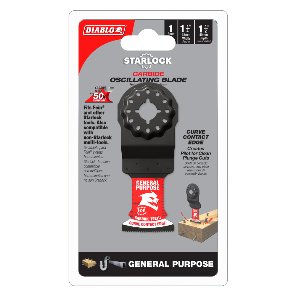Diablo Tools 1 1/4″ Starlock Carbide Oscalating Blades for General Purpose Cuts - Flockneti
