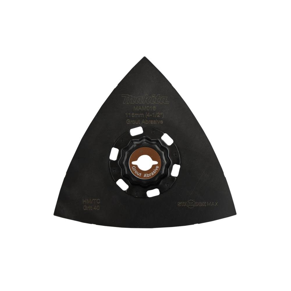 Makita StarlockMax Oscillating Multi Tool 4 1/2″ Tungsten Carbide 40 Grit Delta Triangle Sanding Pad - Flockneti