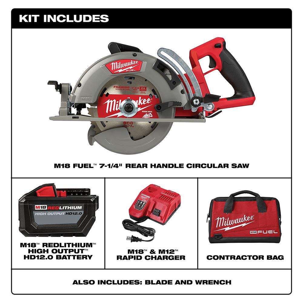Milwaukee M18 FUEL Rear Handle 7-1/4 in. Circular Saw Kit - Flockneti