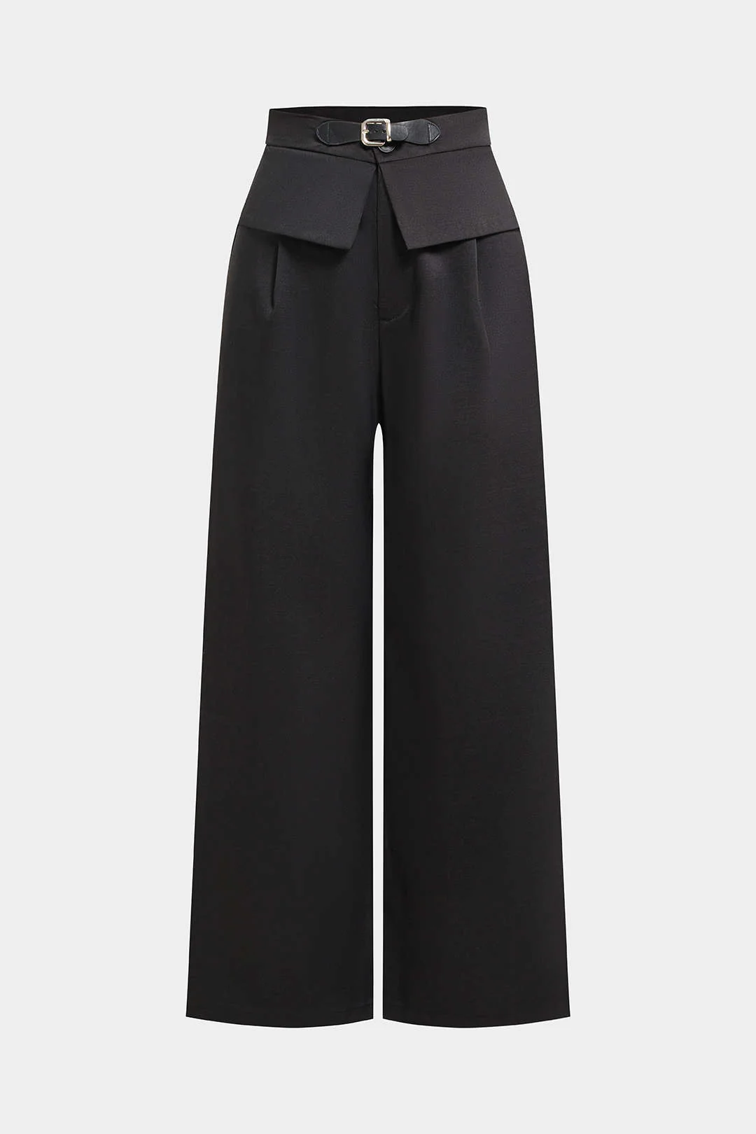 Solid High Waist Straight Leg Pants - Flockneti