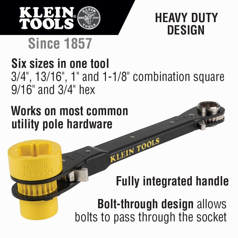 Klein Tools 5-in-1 Lineman’s Wrench Heavy Duty - Flockneti