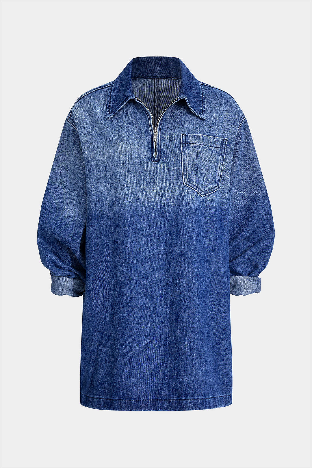 Denim Long Sleeve Dress - Flockneti
