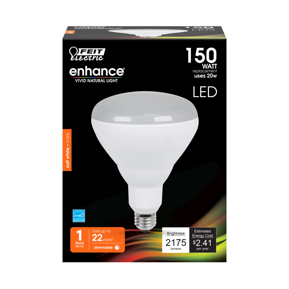 Feit Electric 150W BR40 Soft White Dimmable LED Bulb 1pk - Flockneti