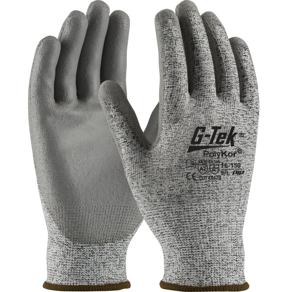 Protective Industrial Products Gloves Salt & Pepper Seamless Knit G-Tek PolyKor Blended 2 Extra Small - Flockneti