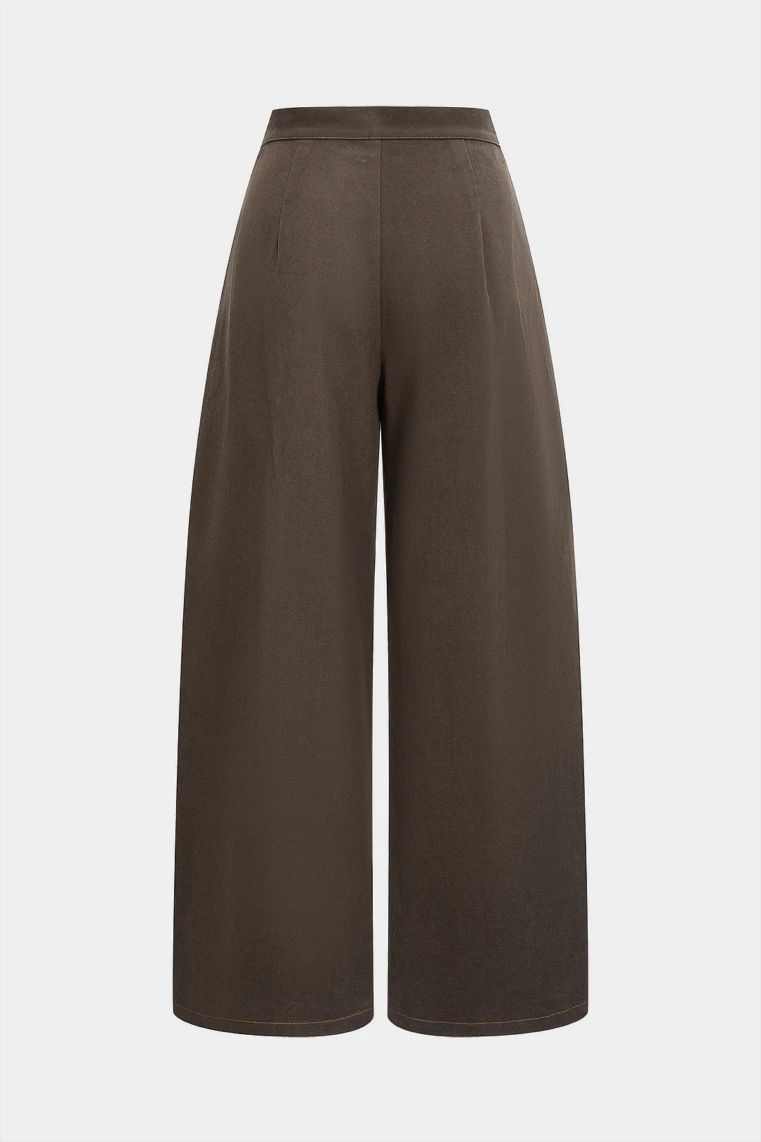 Button Zipper Belted Trousers - Flockneti