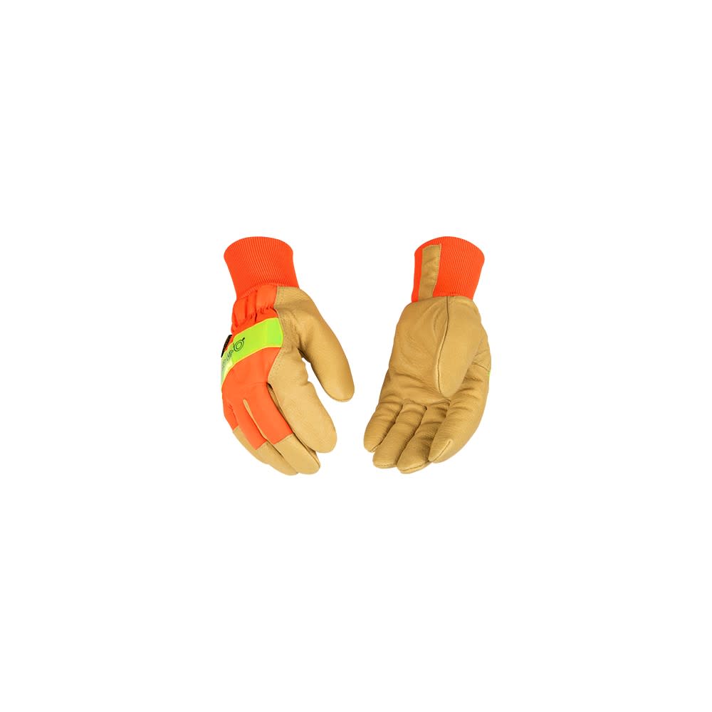 Kinco Hi-Vis Orange Grain Pigskin Palm Glove - Flockneti