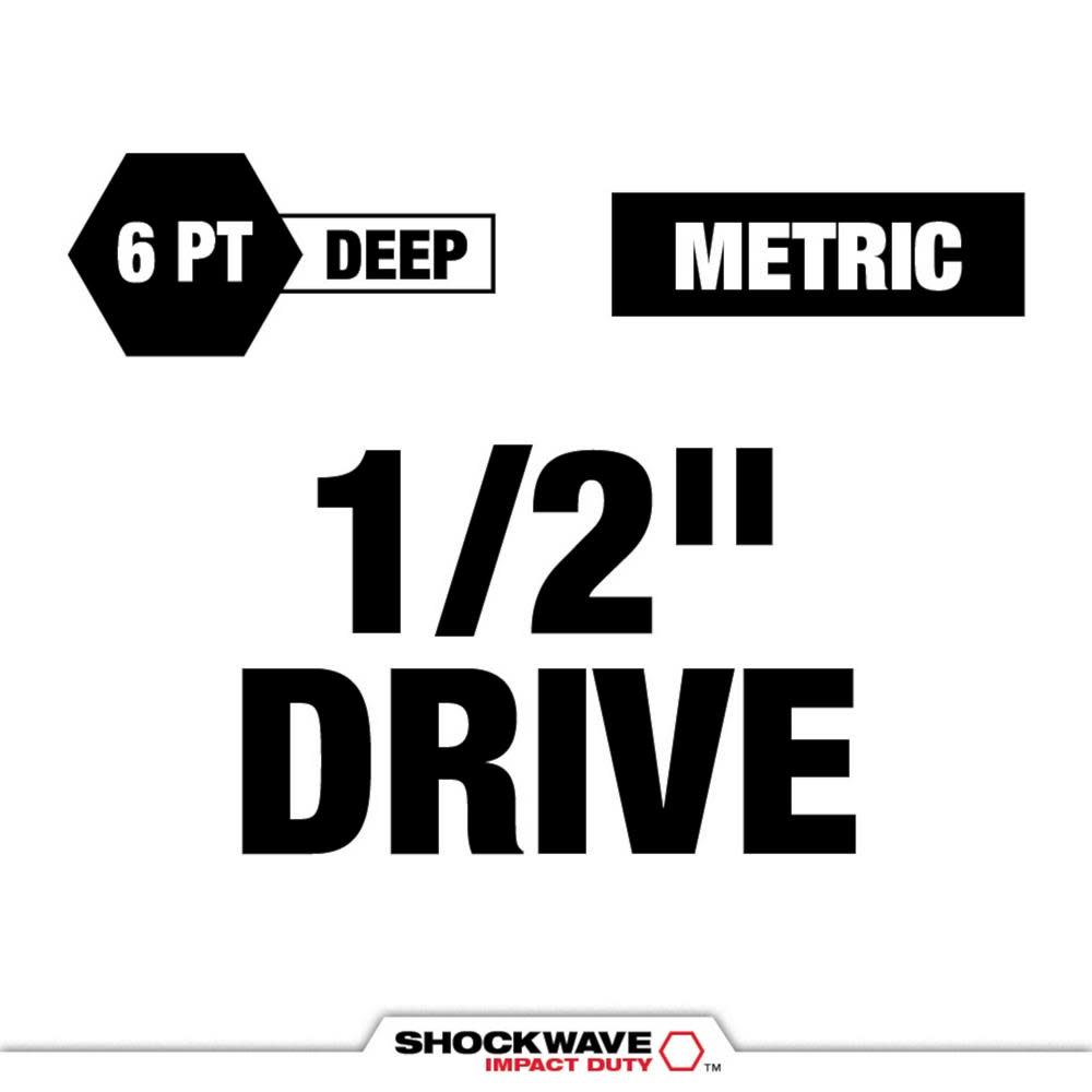 Milwaukee SHOCKWAVE Impact Duty Socket 1/2 Drive 21MM Metric Lug Nut Wheel - Flockneti