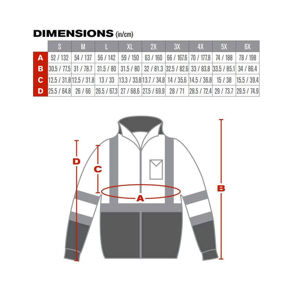 Protective Industrial Products ANSI R3 Black Bottom Bomber Jacket Hi Vis Lime Yellow Large - Flockneti